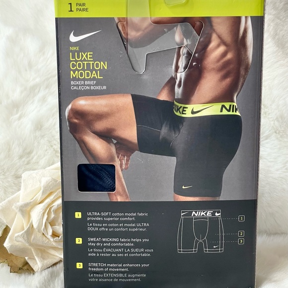 New with tag NIKE LUXE COTTON MODAL BOXER BRIEF EXTRA SOFT SWEAT WICKING comfort - Picture 3 of 6